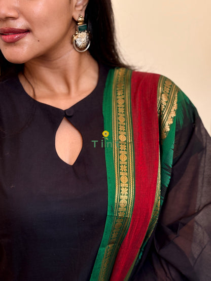 Black Coffee Kanchi cotton kurta dupatta