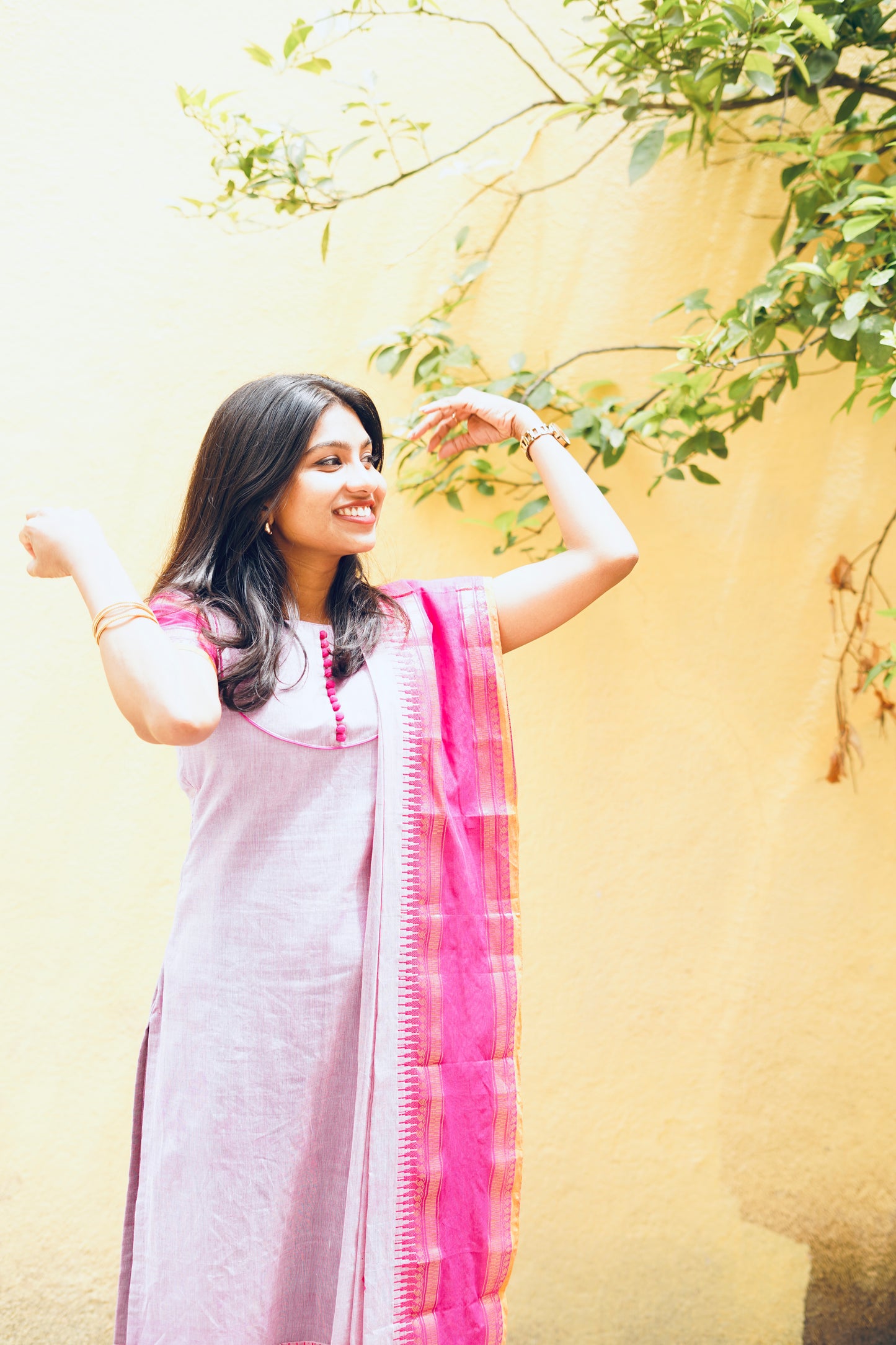 Violet Skies kurta dupatta