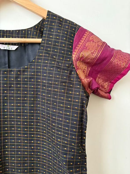 Black Cotton Kurta dupatta