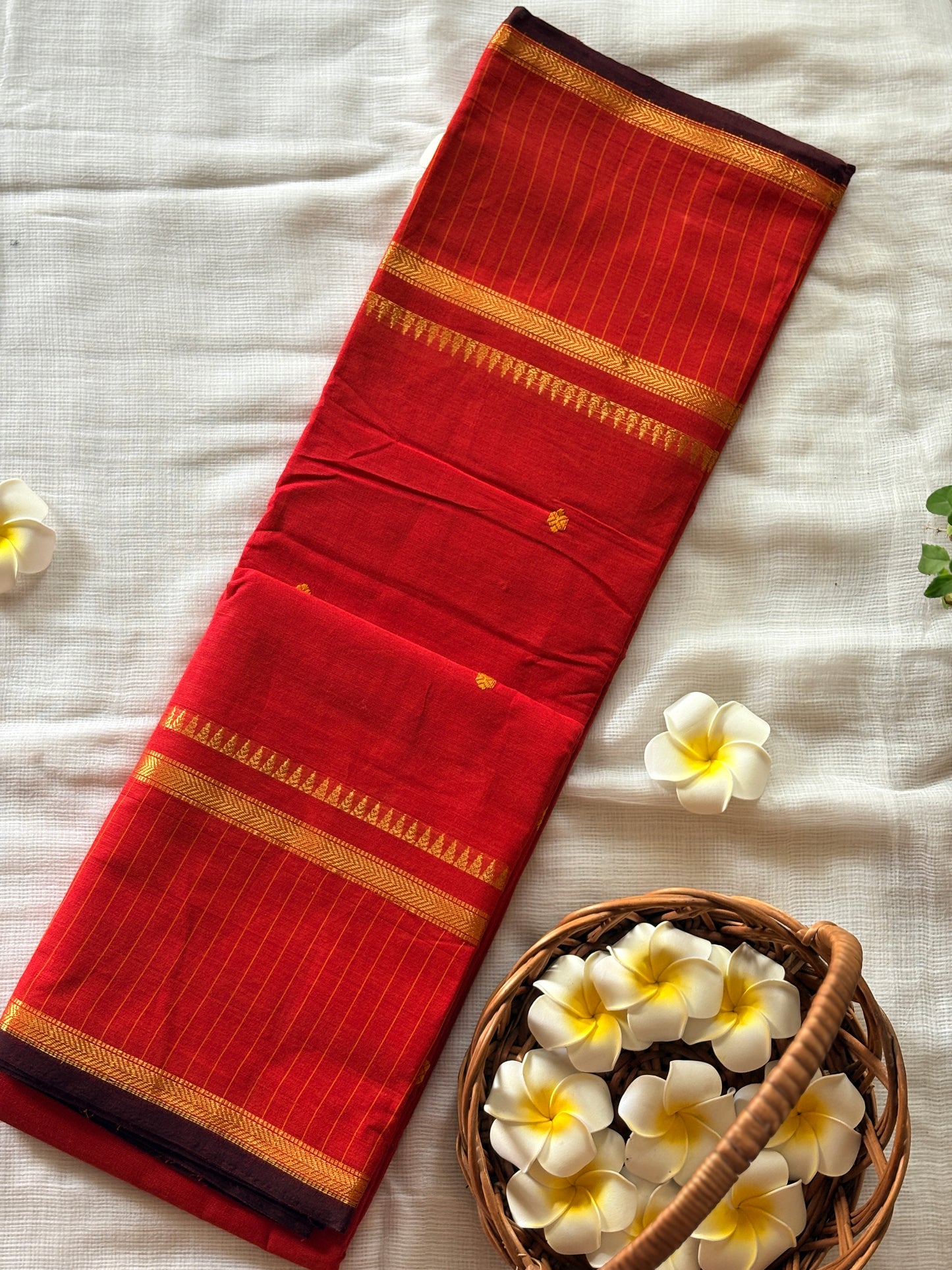 Rust Ruby saree