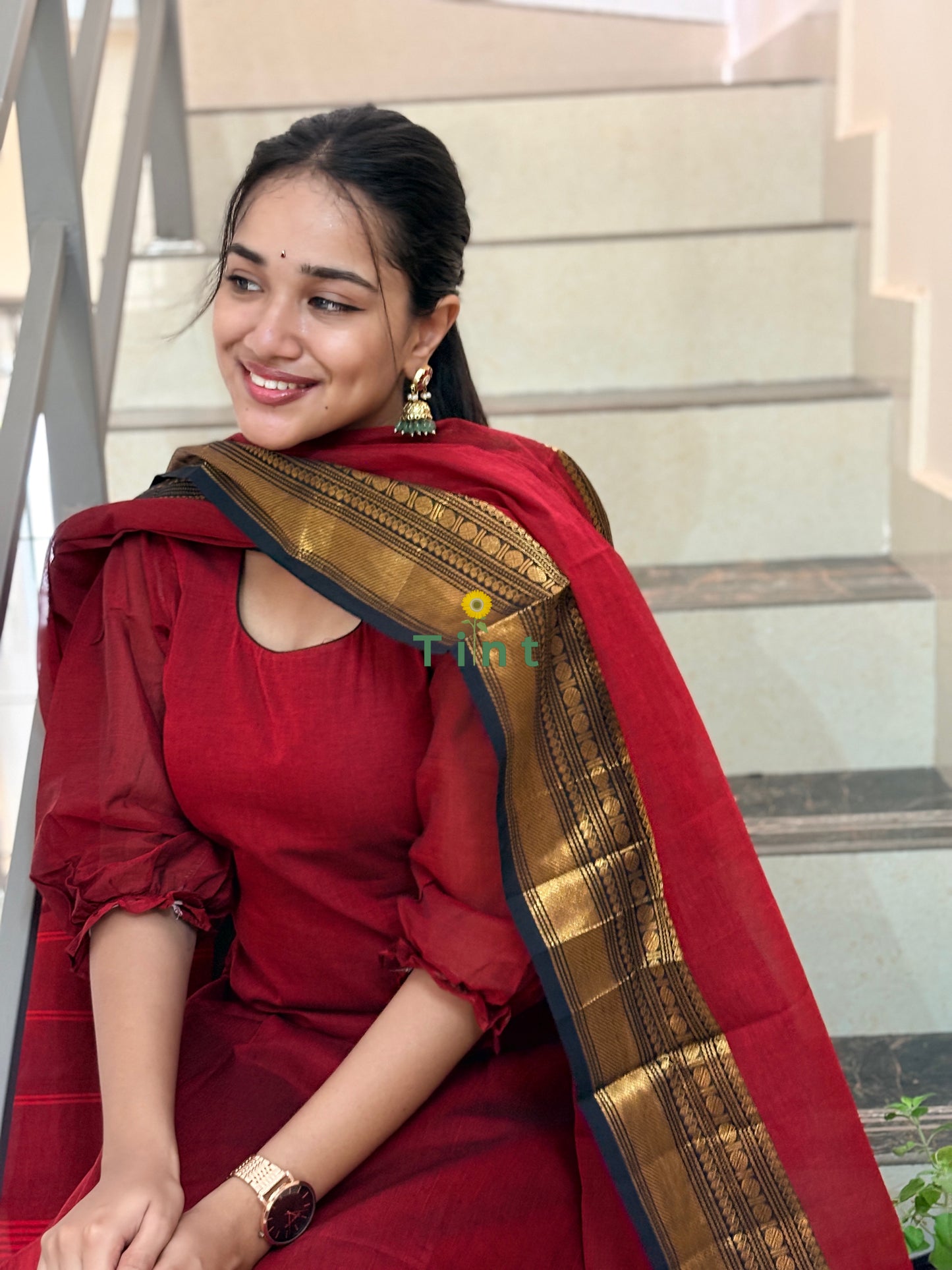 Cherry Jam Kanchi cotton kurta dupatta