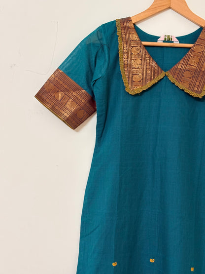 Turquoise blue Kanchi Cotton Kurta ( Size XS)