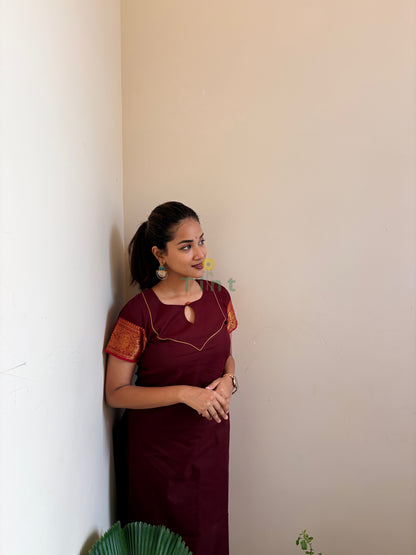 Coffee Bean Kanchi Cotton Kurta