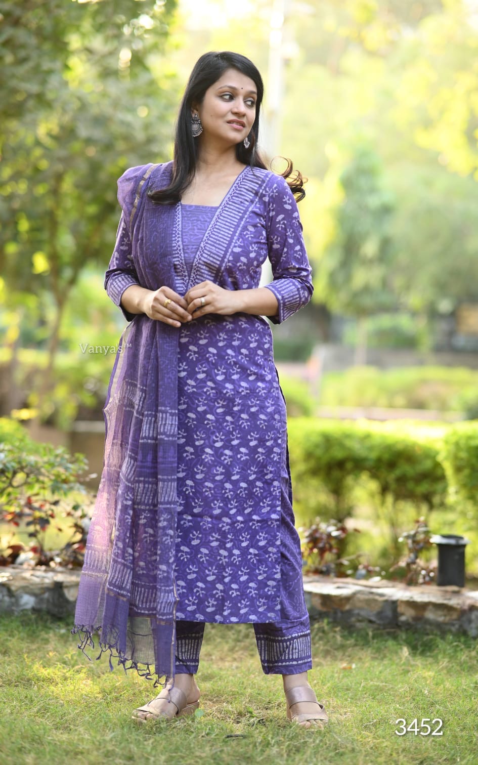 Violet cotton Suit Set