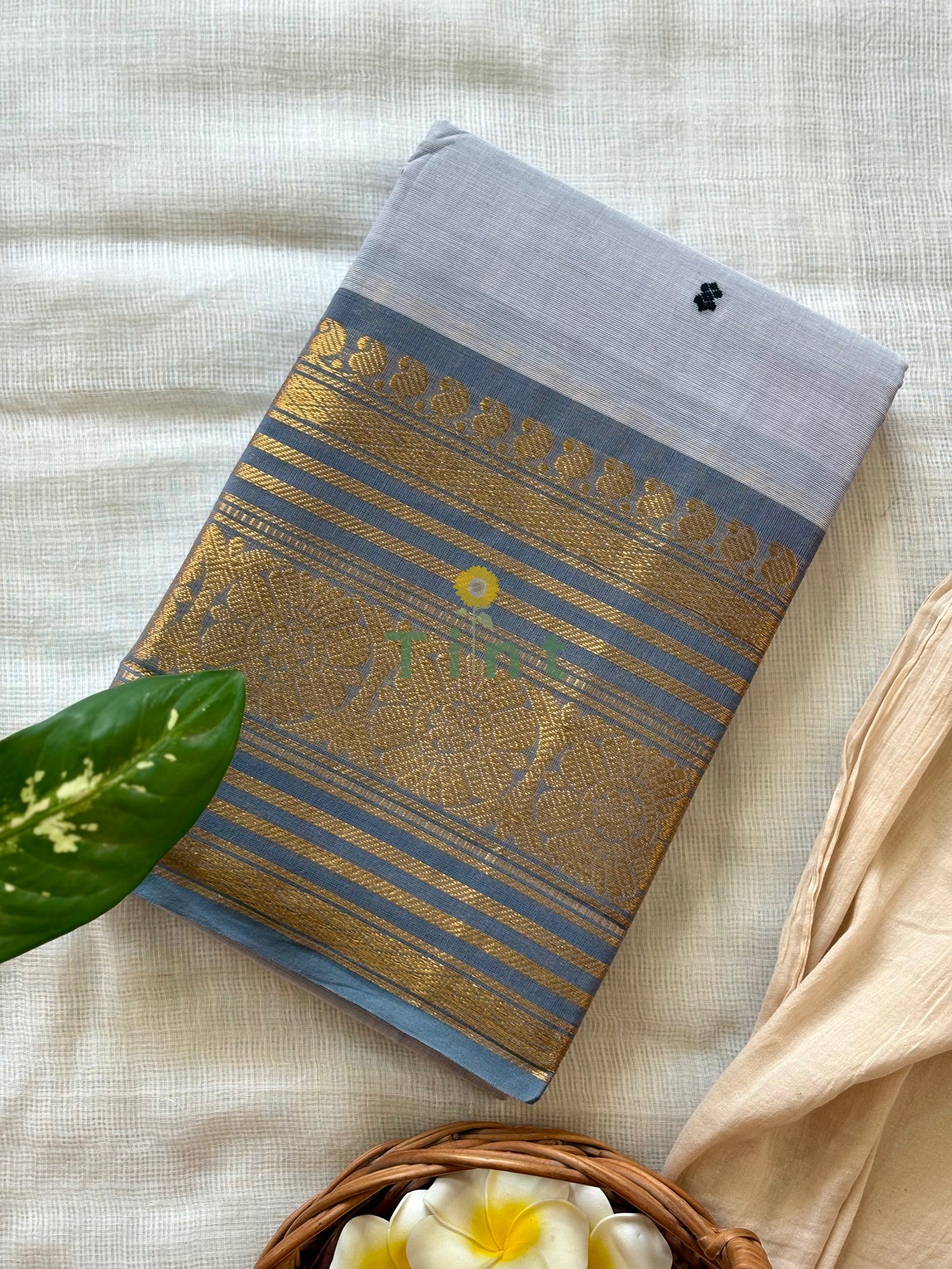 Cloud Whisper Kanchi cotton saree