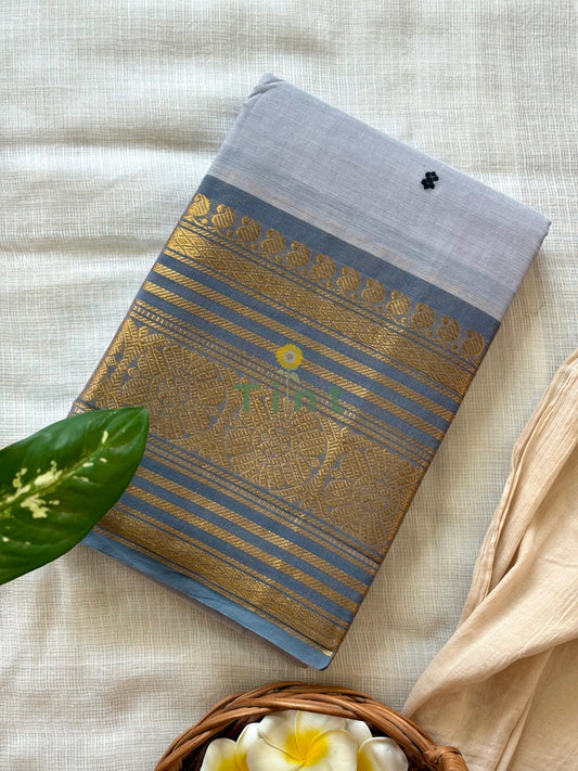 Cloud Whisper Kanchi cotton saree