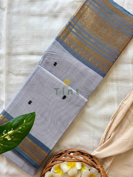Cloud Whisper Kanchi cotton saree