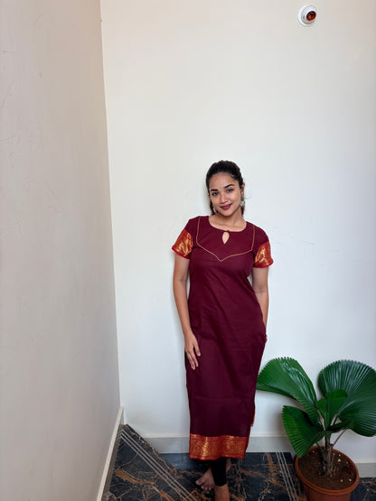 Coffee Bean Kanchi Cotton Kurta