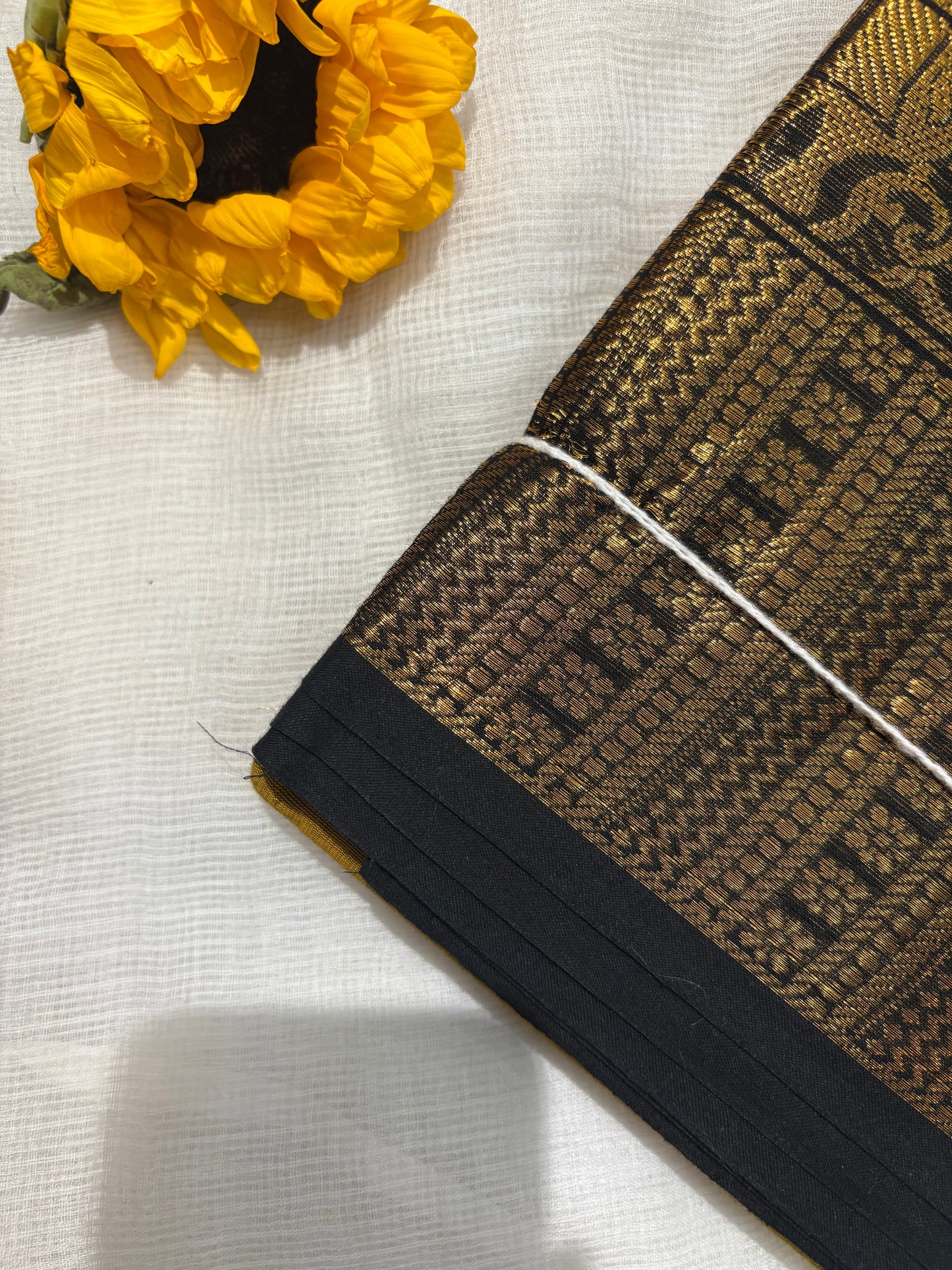 Mustard glow Kanchi cotton saree