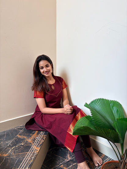 Coffee Bean Kanchi Cotton Kurta