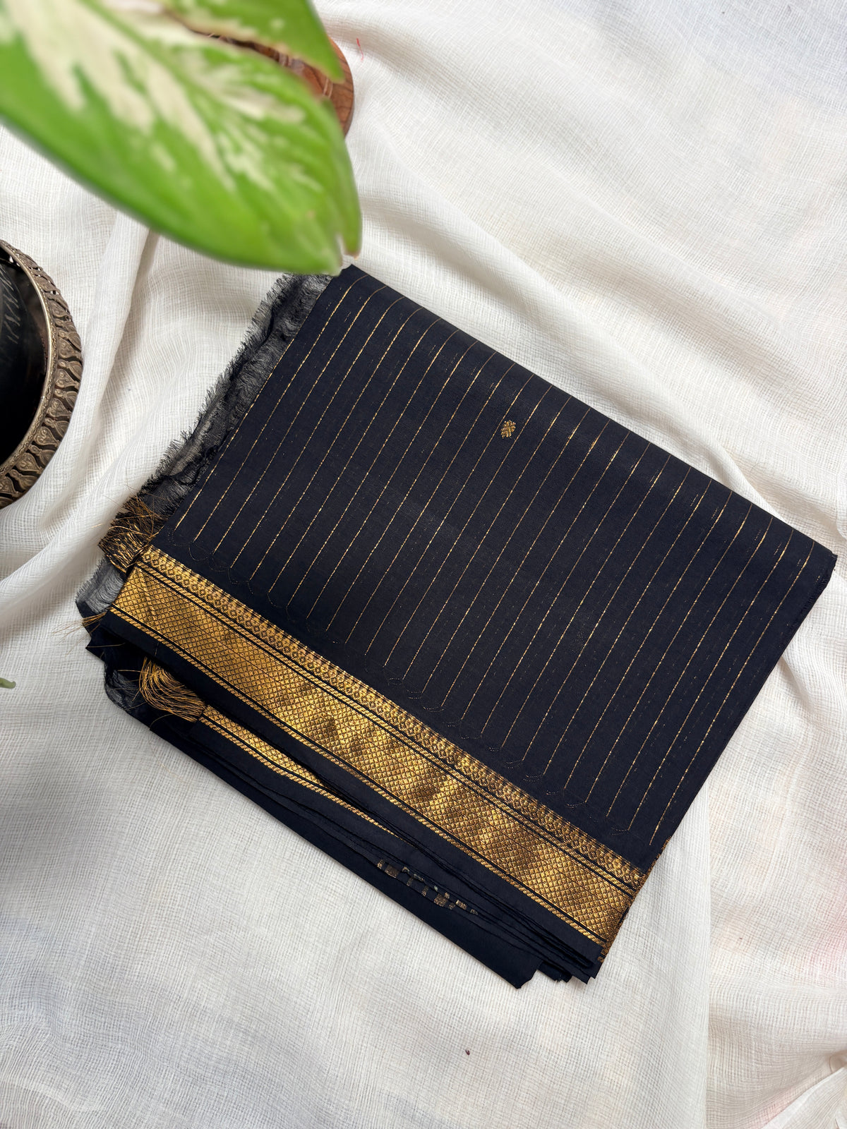 Midnight Gold Unstitched Kanchi cotton set (2-piece)