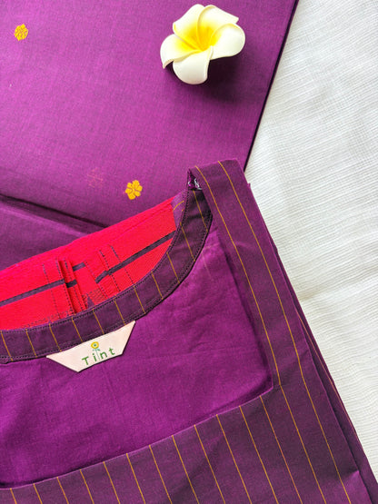 Sugarcane Purple Cotton Kurta dupatta