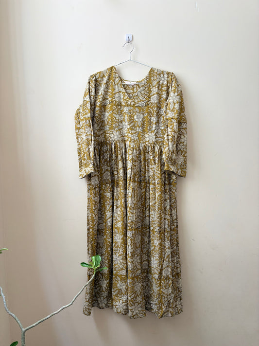 Size S- Mustard Meadow Dress