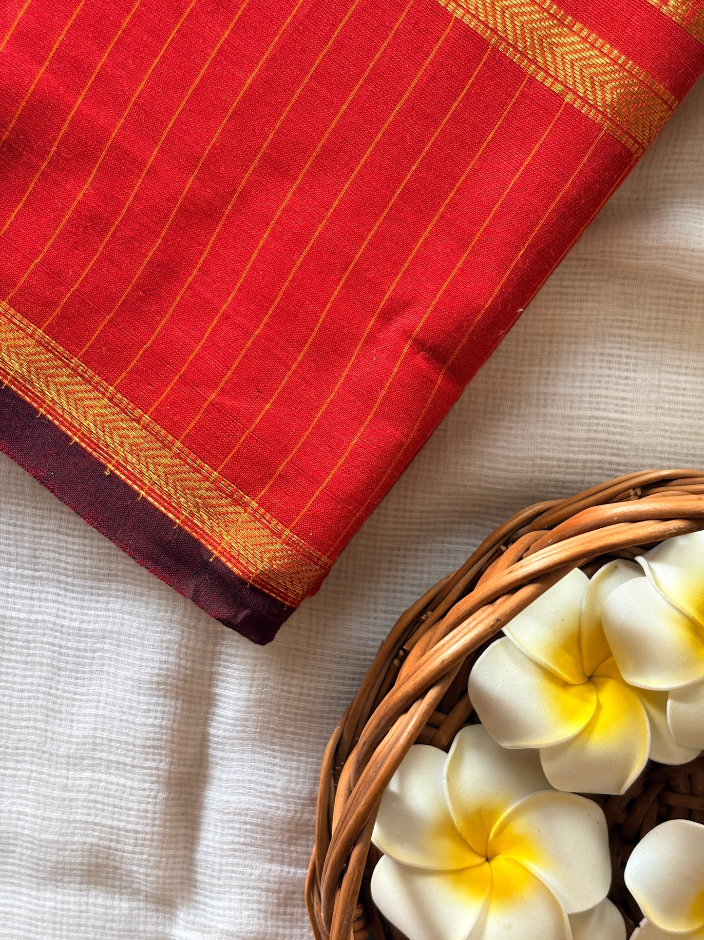 Rust Ruby saree