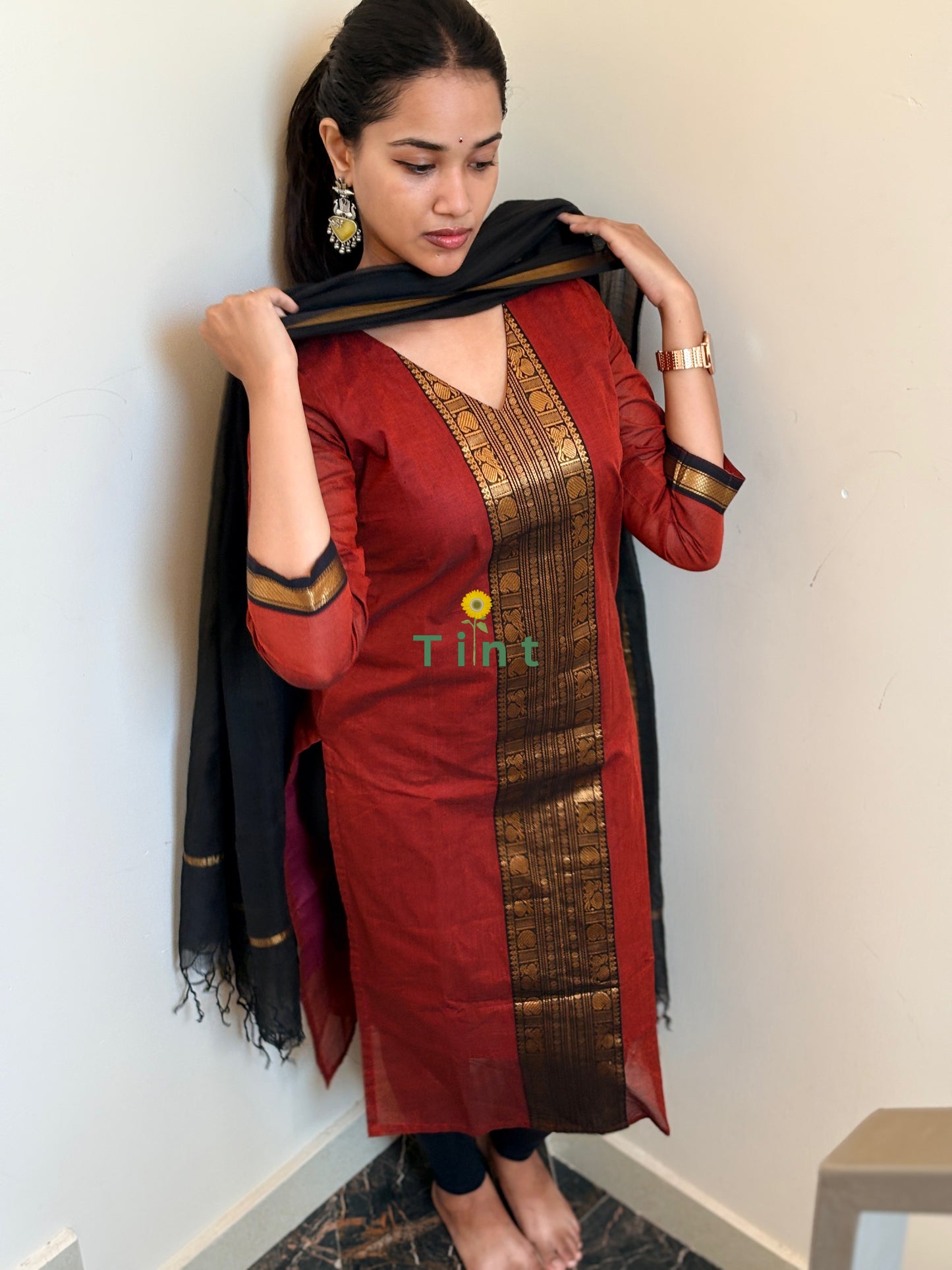 Cinnamon Latte Kanchi cotton kurta dupatta