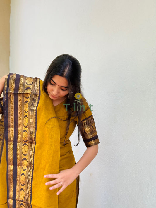 Turmeric Kanchi Cotton Kurta dupatta