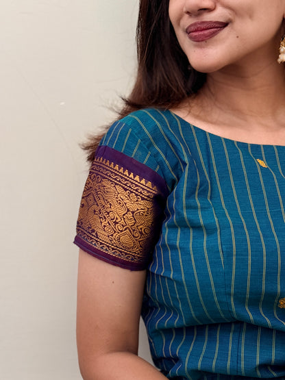 Peacock Feather Kanchi Cotton Kurta dupatta