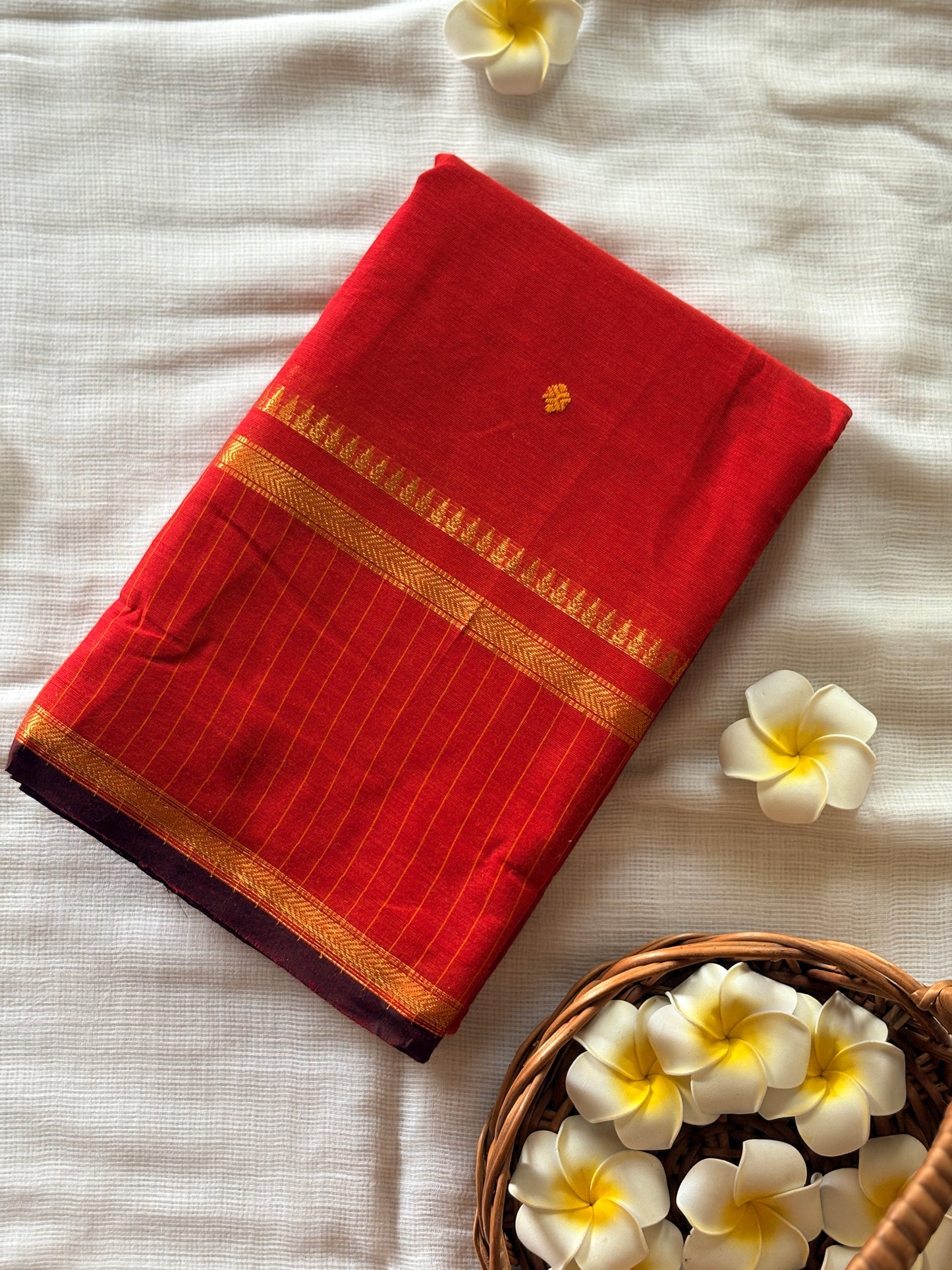 Rust Ruby saree
