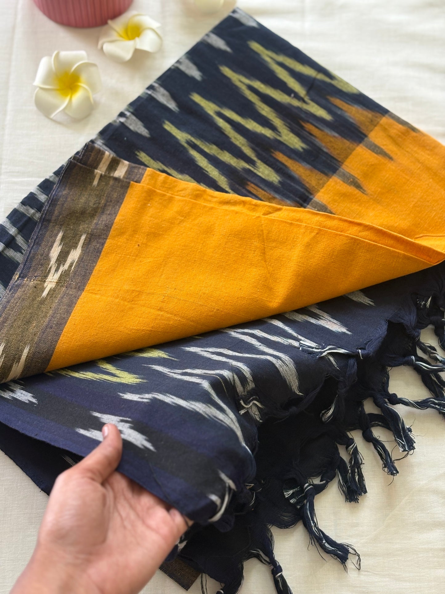 Marigold Shadow Ikat Dupatta