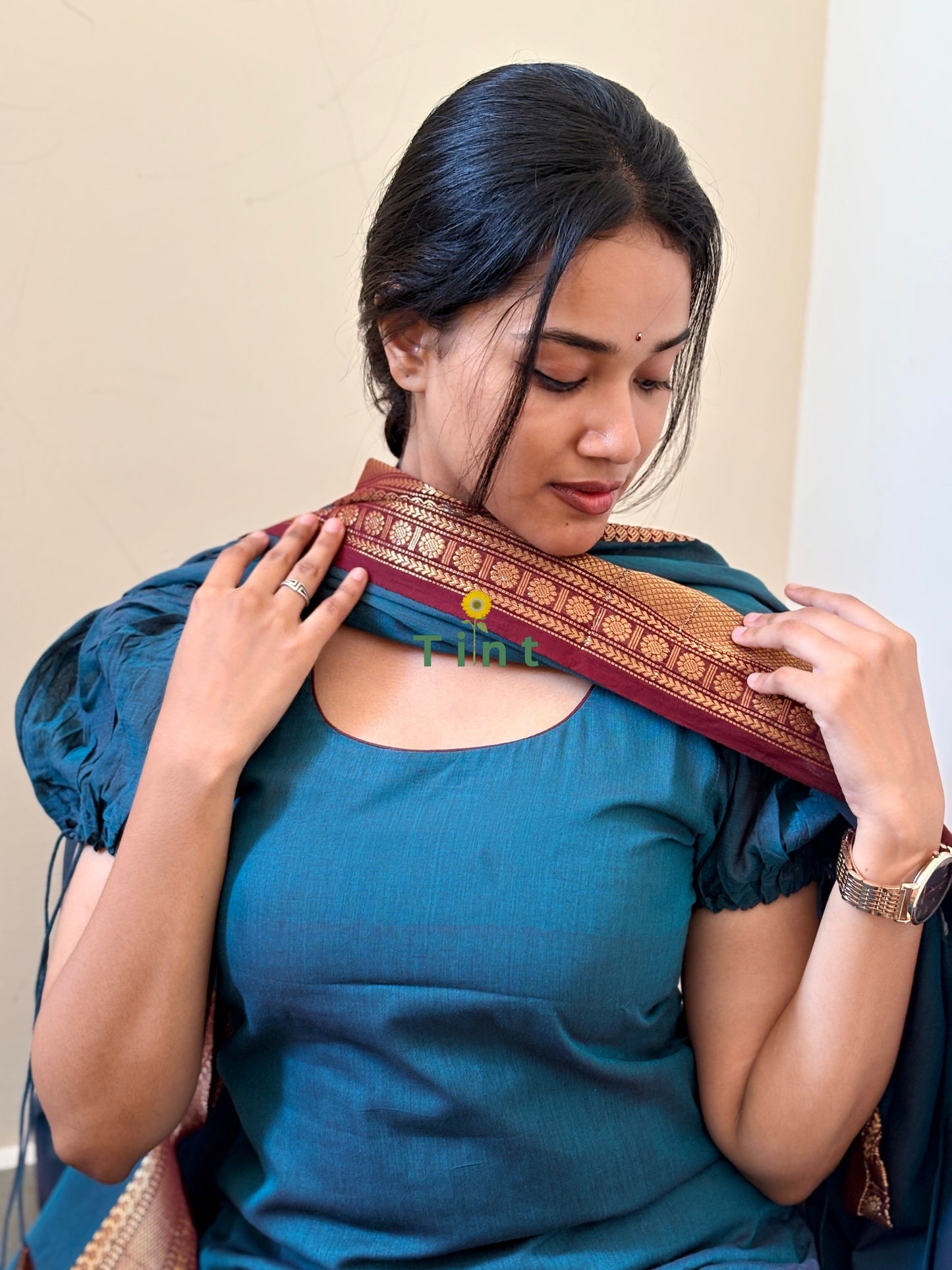 Rain Blue Kanchi Cotton kurta dupatta