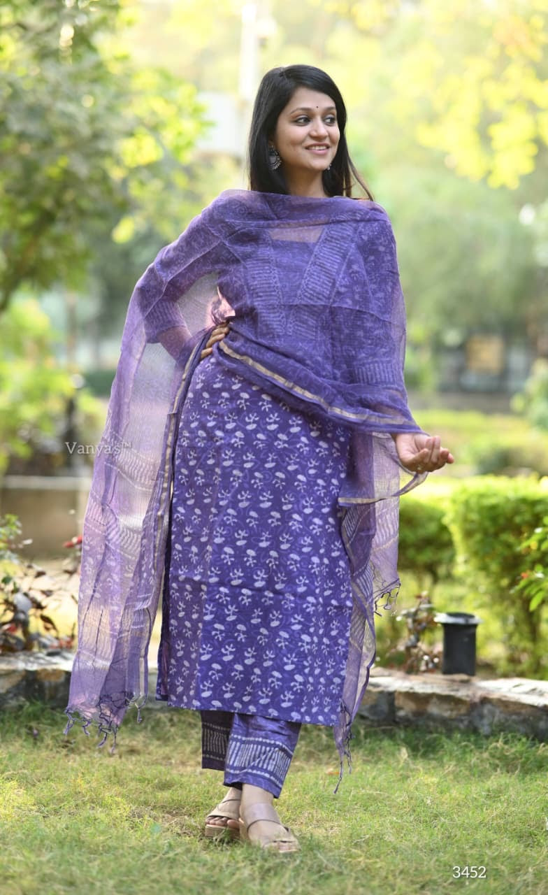 Violet cotton Suit Set