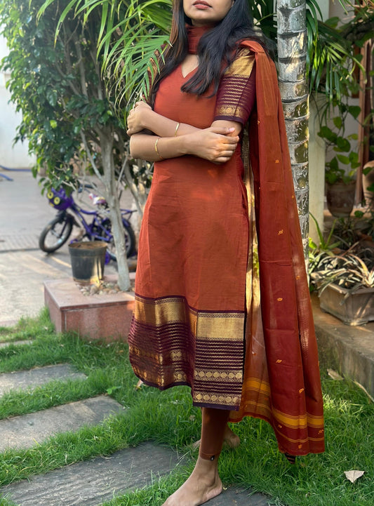 Most loved terracota kurta dupatta