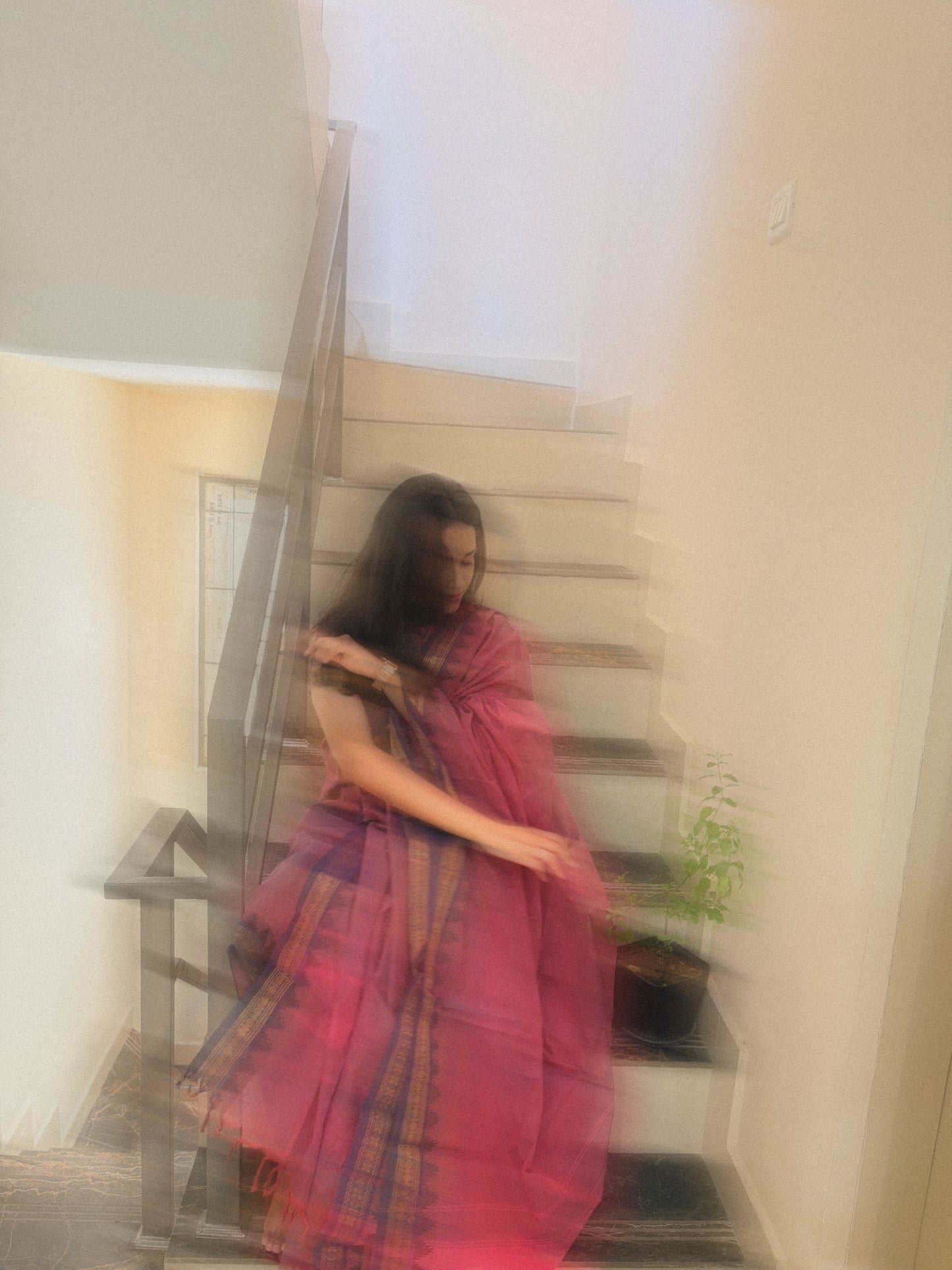 Nannari Pink Cotton kurta dupatta