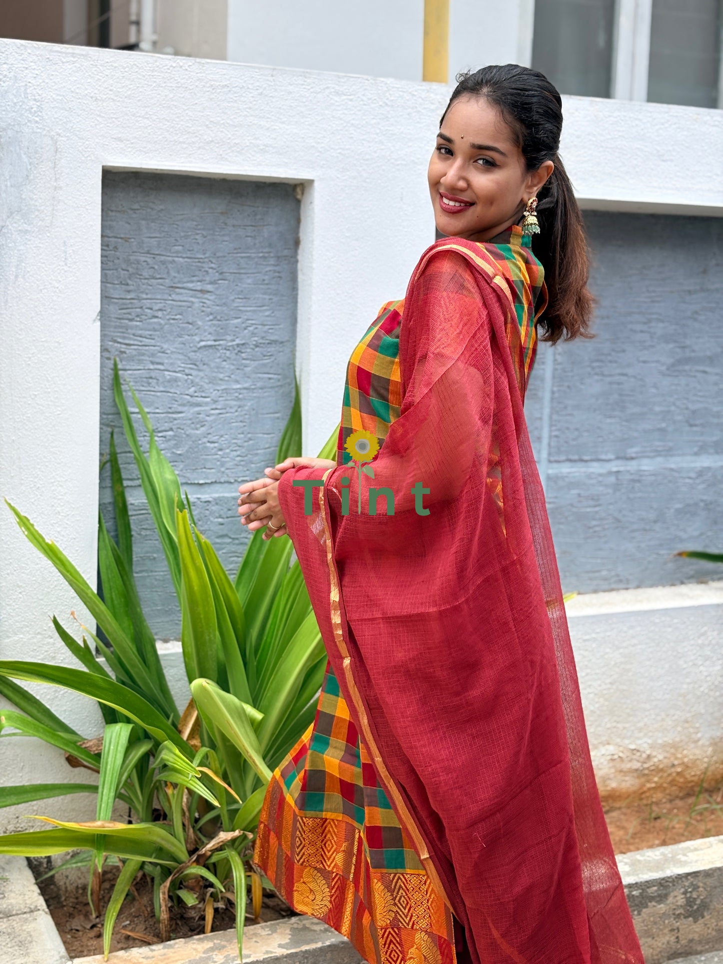 Mango Pickle kurta and Kota dupatta