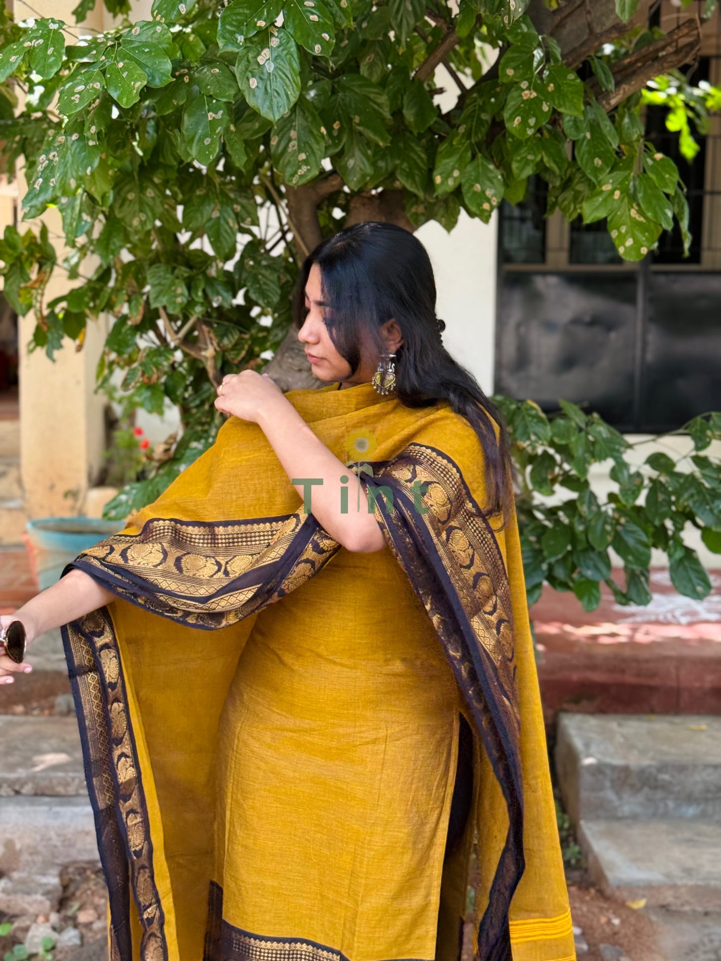 Turmeric Kanchi Cotton Kurta dupatta