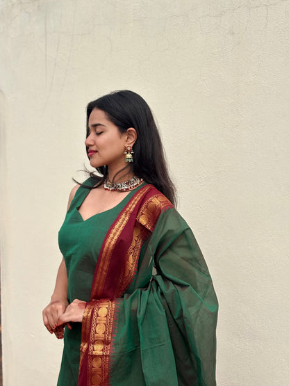 Kacha mango Kanchi Cotton Kurta dupatta
