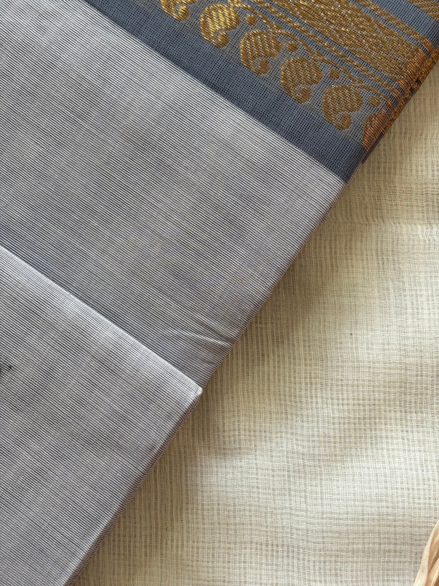 Cloud Whisper Kanchi cotton saree