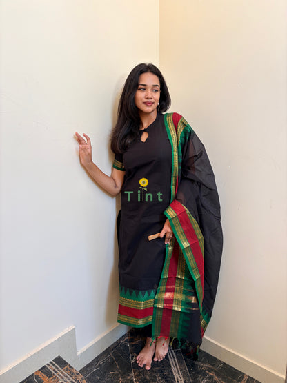 Black Coffee Kanchi cotton kurta dupatta