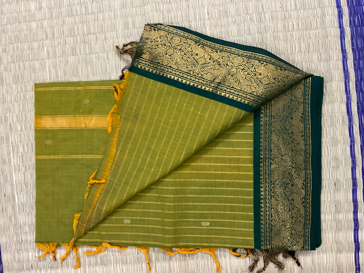 Mehendi gold Unstitched Kanchi cotton set (2-piece)