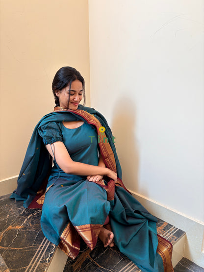 Rain Blue Kanchi Cotton kurta dupatta