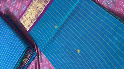Peacock & Bougainvillea garden Unstitched Kanchi cotton set (2-piece)