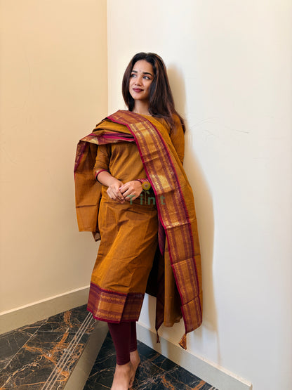 Manjal Veyil Kanchi Cotton Kurta dupatta
