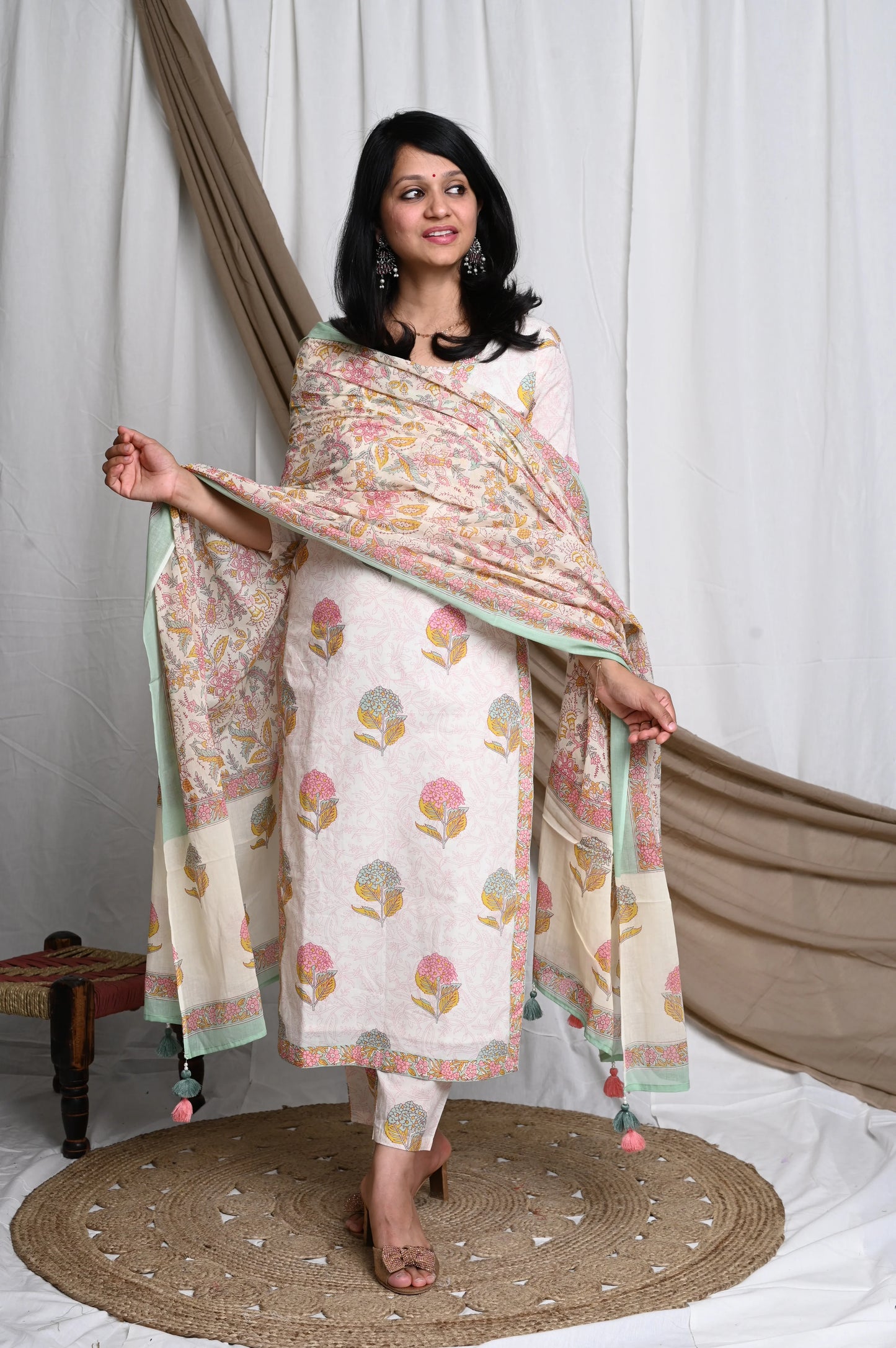 Light Mood Handblock Printed Cotton Suit Set