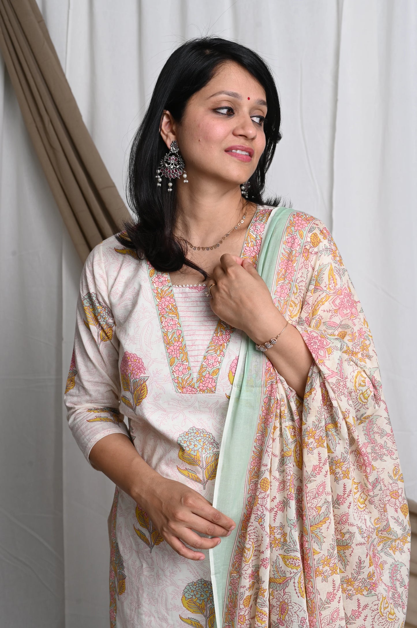 Light Mood Handblock Printed Cotton Suit Set