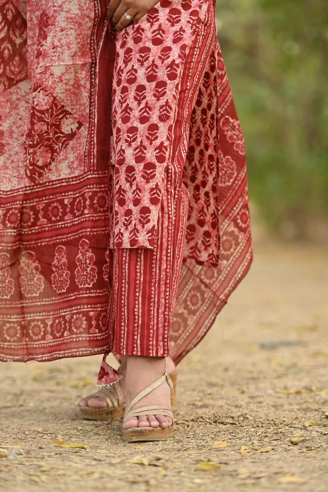 Brick Print Cotton Suit Set