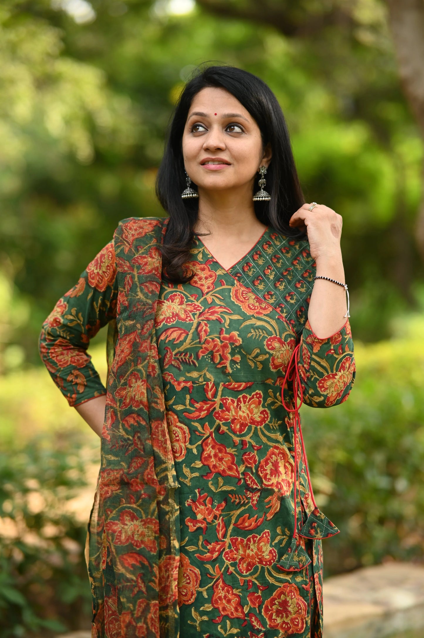 Autumn Noon Handblock A-Line Suit Set