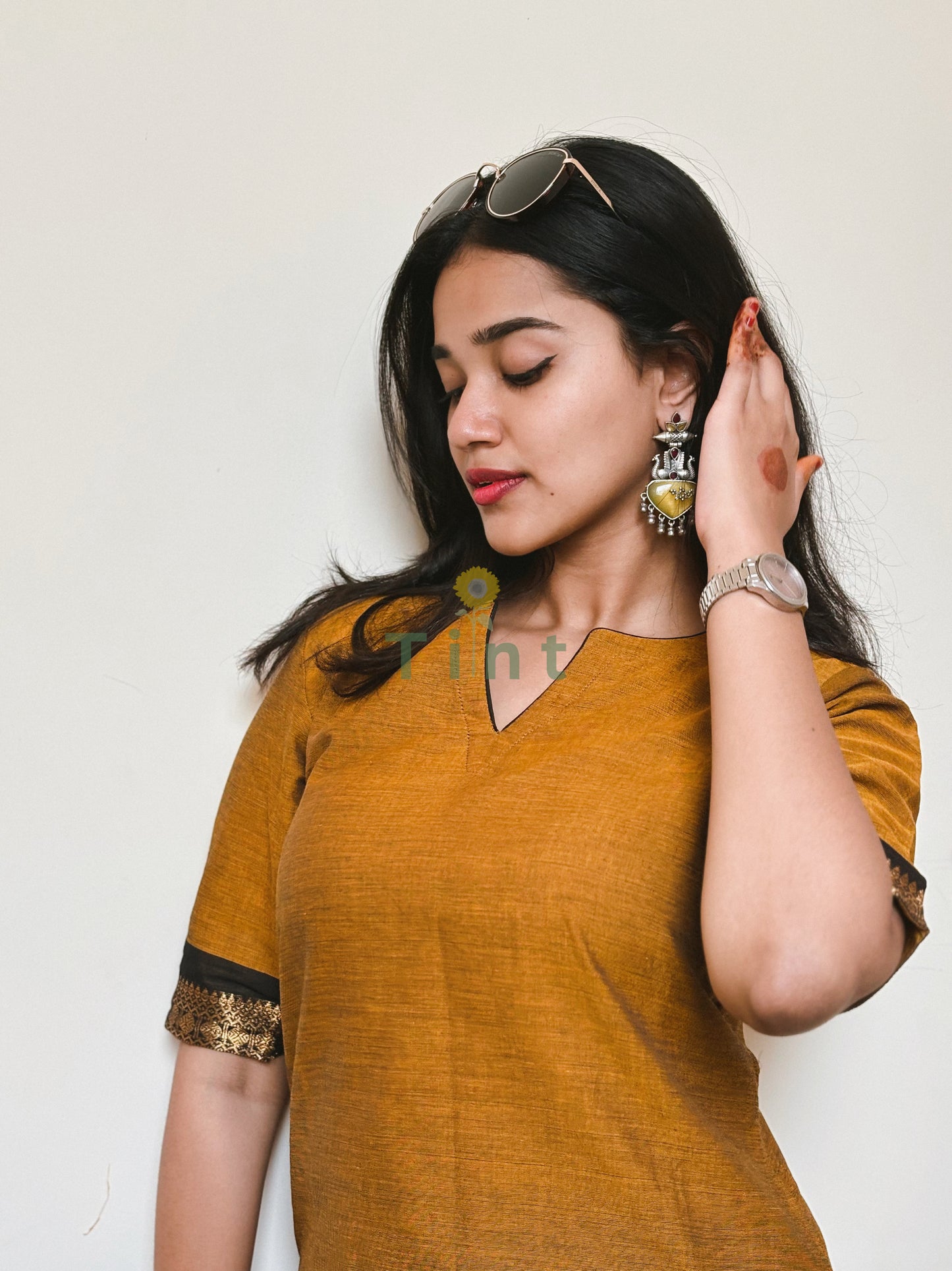 Mustard Kanchi Cotton Kurta