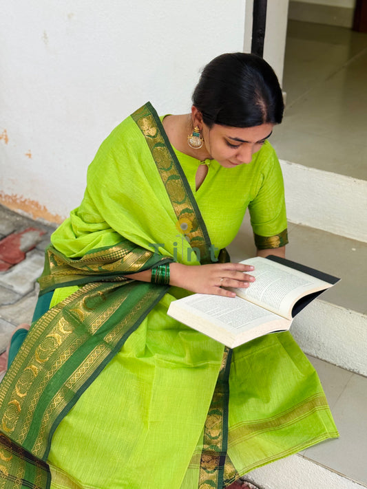 Kili – Green Kanchi Cotton Kurta dupatta