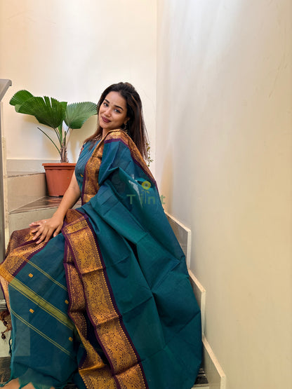 Peacock Feather Kanchi Cotton Kurta dupatta
