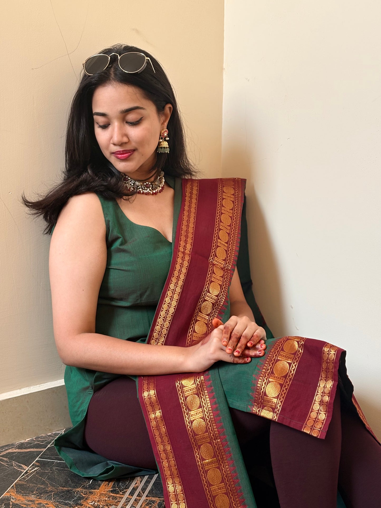 Kacha mango Kanchi Cotton Kurta dupatta