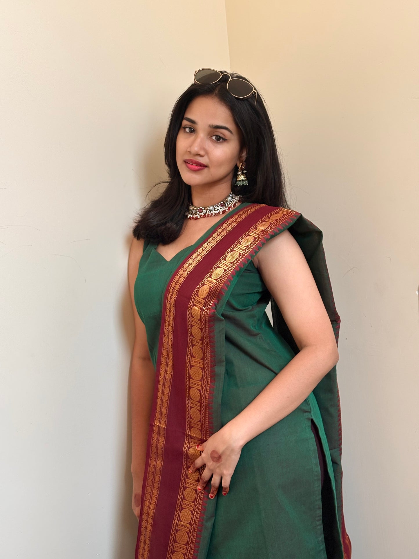 Kacha mango Kanchi Cotton Kurta dupatta