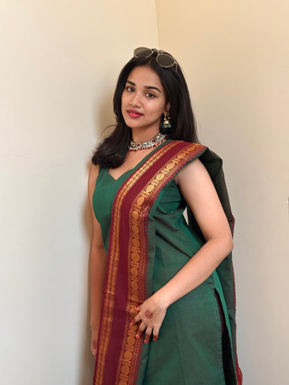 Kacha mango Kanchi Cotton Kurta dupatta