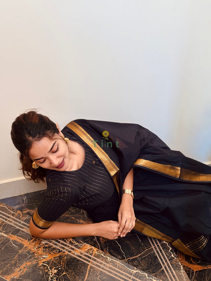 Midnight Gold Kanchi Cotton Kurta dupatta