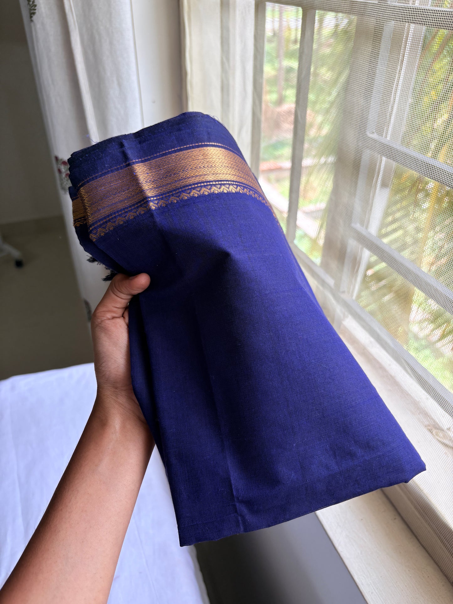 Royal blue Kanchi dupatta
