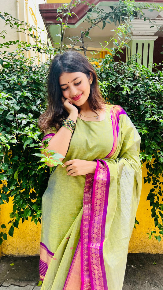 Olive Kanchi Cotton Kurta dupatta