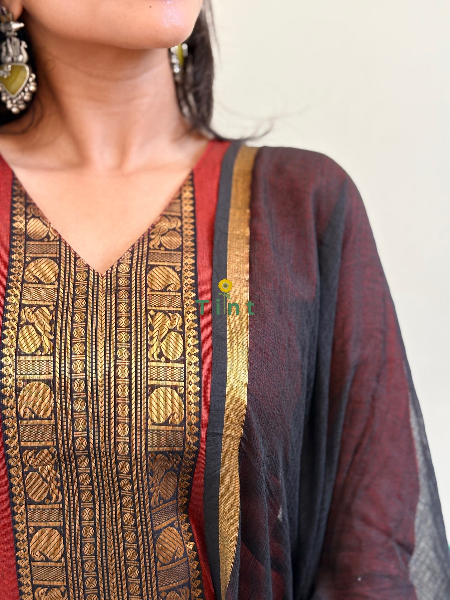 Cinnamon Latte Kanchi cotton kurta dupatta